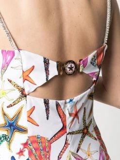 Versace robe mi-longue à imprimé Trésor De La Mer