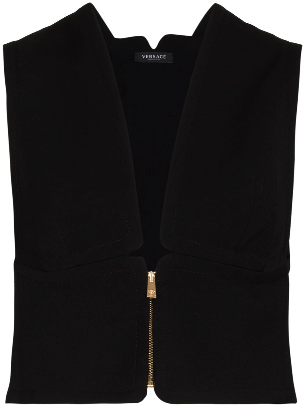 Versace Haut crop à fermeture zippée Prix Exclusifs débardeurs femme 3 Versace haut crop à fermeture zippée