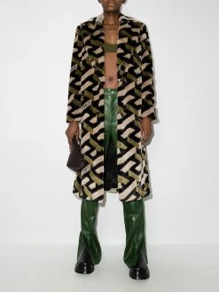 Versace manteau à motif Greca