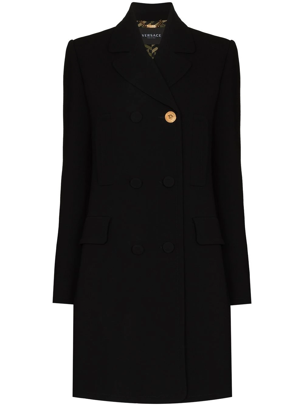 Versace excellente qualité Manteau croisé en laine manteaux croisés & cabans femme 3 Versace manteau croisé en laine