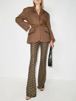 Versace pantalon La Greca évasé en jacquard