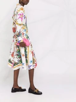 Versace robe-chemise à imprimé graphique