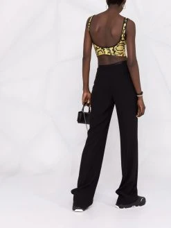 Versace haut de bikini à imprimé baroque