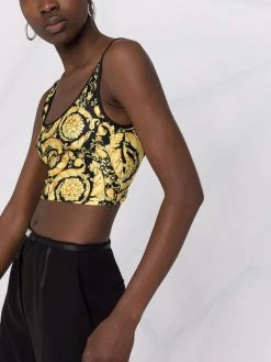 Versace haut de bikini à imprimé baroque