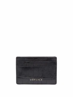 Versace porte-cartes à effet peau de crocodile