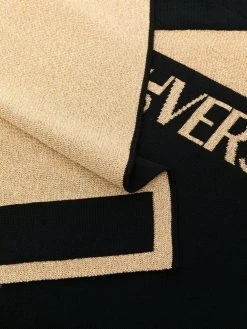 Versace écharpe bicolore en maille intarsia