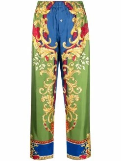 Versace pantalon à motif baroque