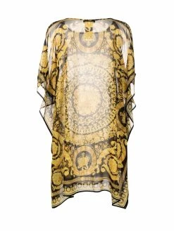 Versace caftan en soie à imprimé Barocco