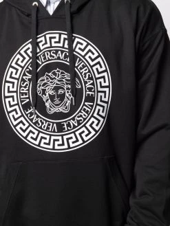 Versace hoodie Medusa ample à logo imprimé