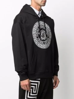 Versace hoodie Medusa ample à logo imprimé