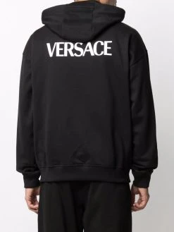 Versace hoodie Medusa ample à logo imprimé
