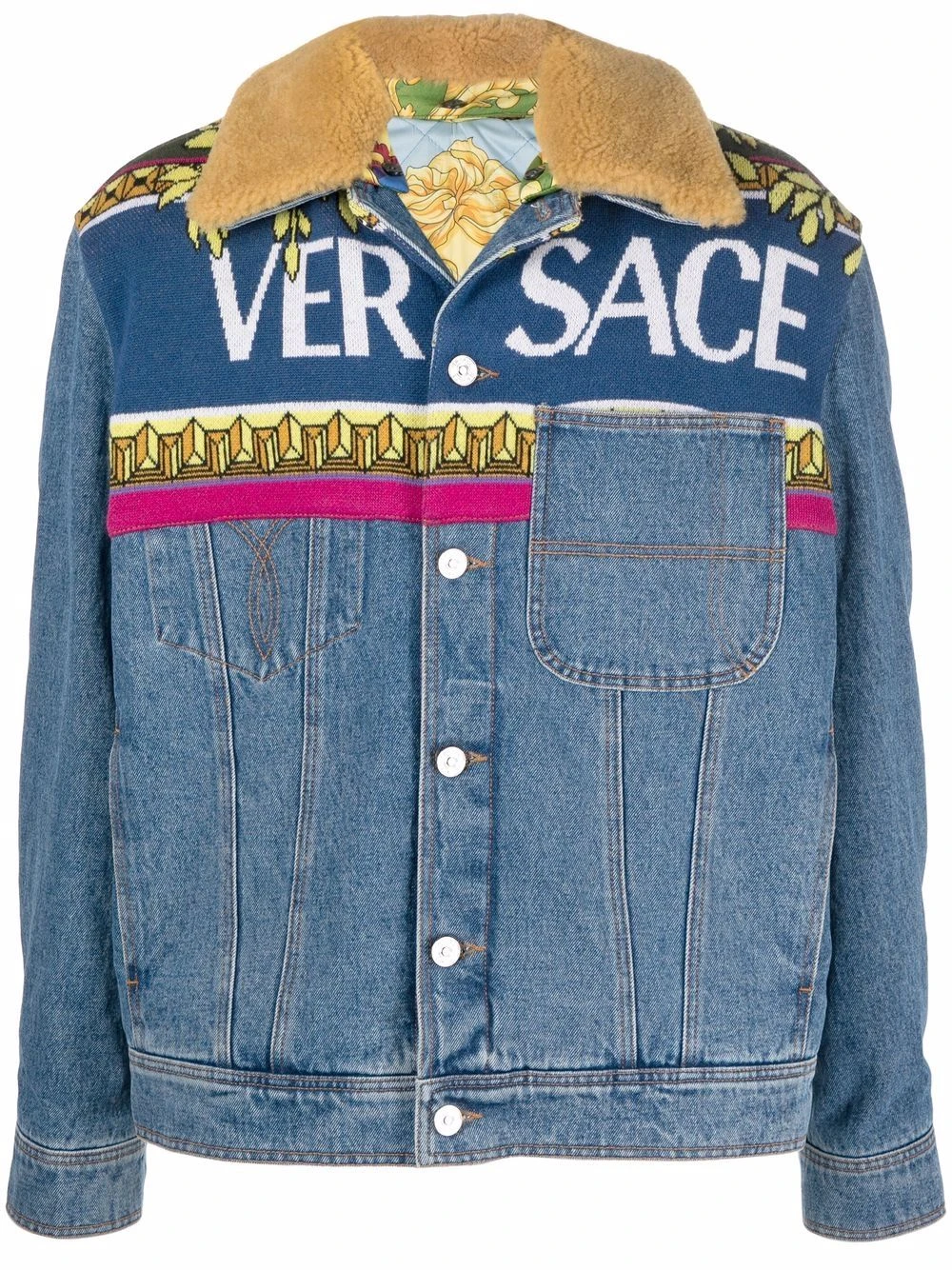 Versace Veste en jean à logo imprimé Bon Rapport Coût-Efficacité vestes en jean homme 3 Versace veste en jean à logo imprimé