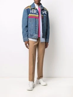 Versace Veste en jean à logo imprimé Bon Rapport Coût-Efficacité vestes en jean homme 13 Versace veste en jean à logo imprimé