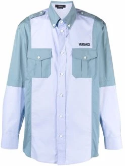 Versace chemise en popeline à design patchwork