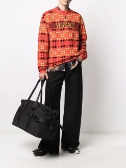 Versace Pantalon oversize à logo Greca Qualité Excellente pantalons amples homme 10 Versace pantalon oversize à logo Greca