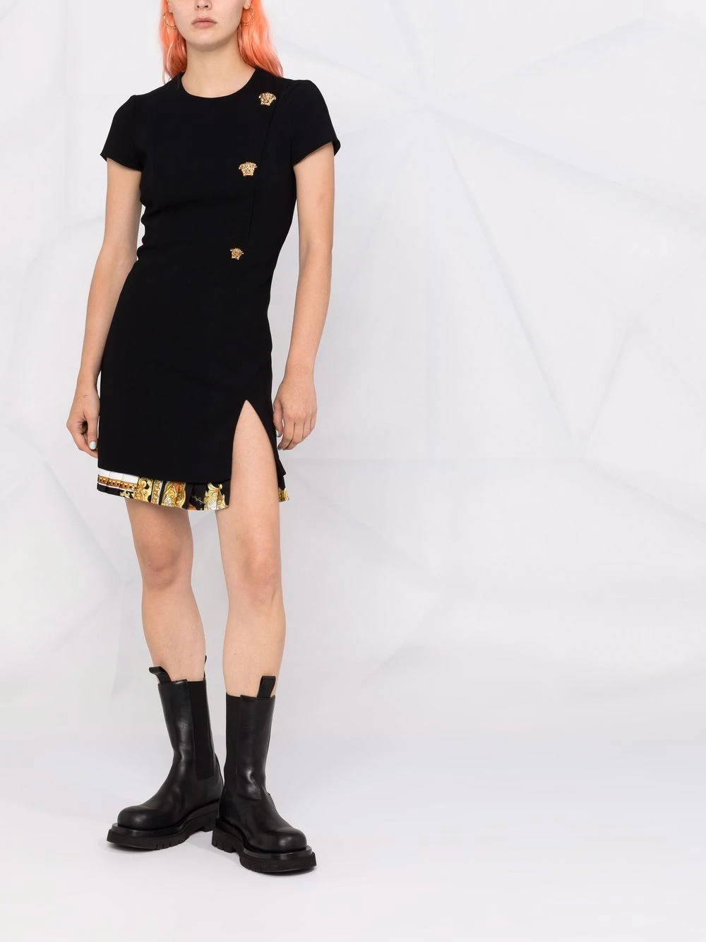 Versace Robe courte à détails imprimés Bonne Qualité robes de jour femme 4 Versace robe courte à détails imprimés