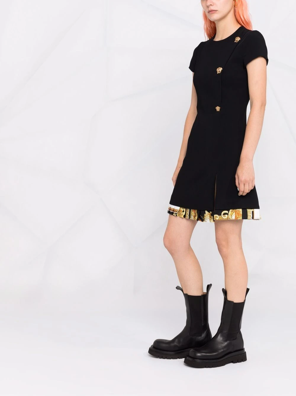 Versace Robe courte à détails imprimés Bonne Qualité robes de jour femme 6 Versace robe courte à détails imprimés