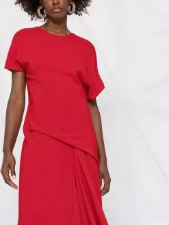 Versace jupe mi-longue drapée à design asymétrique