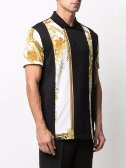 Versace polo à empiècements contrastants
