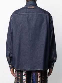 Versace veste en jean à boutonnière Medusa