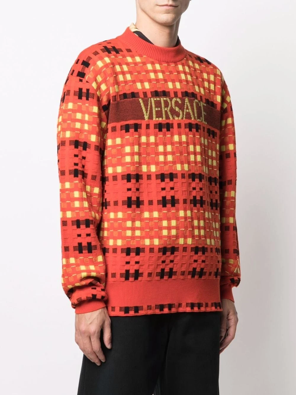 Vendre-Réclame Versace Pull à motif tartan pulls homme 5 Versace pull à motif tartan