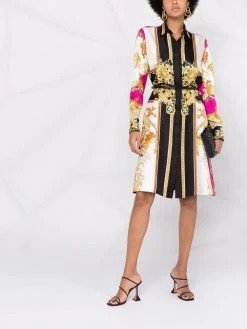 Versace robe-chemise en soie à imprimé Medusa Renaissance