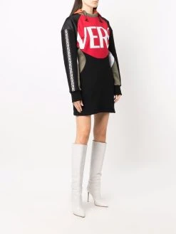 Versace robe-pull à empiècements contrastants