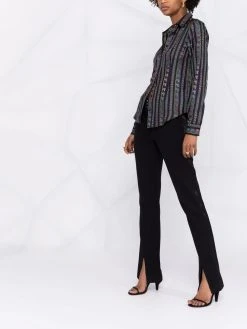 Versace Marchandise de première qualité Chemise en soie à imprimé Greca Neon chemises femme 11 Versace chemise en soie à imprimé Greca Neon