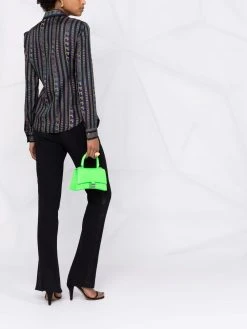 Versace Marchandise de première qualité Chemise en soie à imprimé Greca Neon chemises femme 13 Versace chemise en soie à imprimé Greca Neon