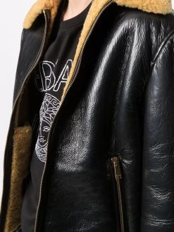 Versace veste à col en peau lainée