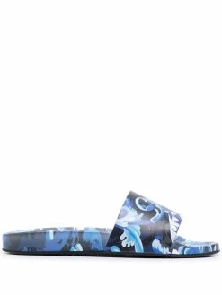 Versace claquettes à imprimé baroque