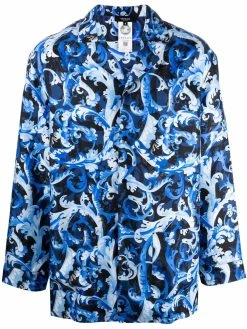 Versace chemise en soie à imprimé Baroccoflage