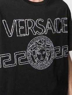 Versace t-shirt à logo brodé