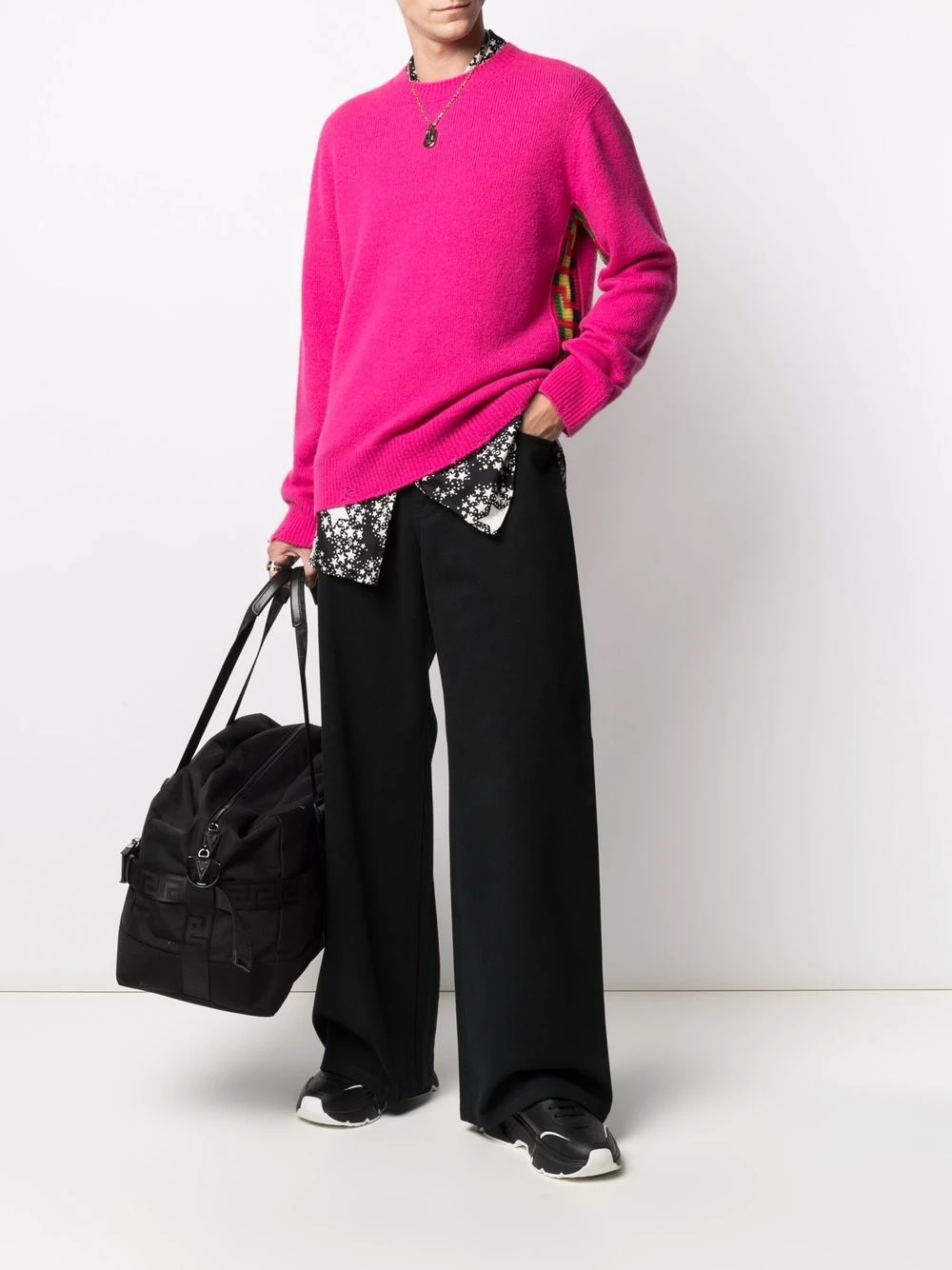 Prix Incroyables Versace Pull à bords Greca pulls homme 4 Versace pull à bords Greca