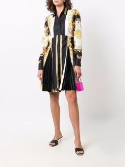 Versace robe imprimée à manches longues