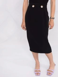 Versace jupe mi-longue à ornements en cristal