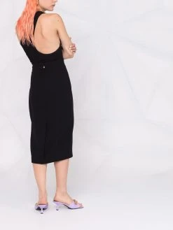 Versace jupe mi-longue à ornements en cristal