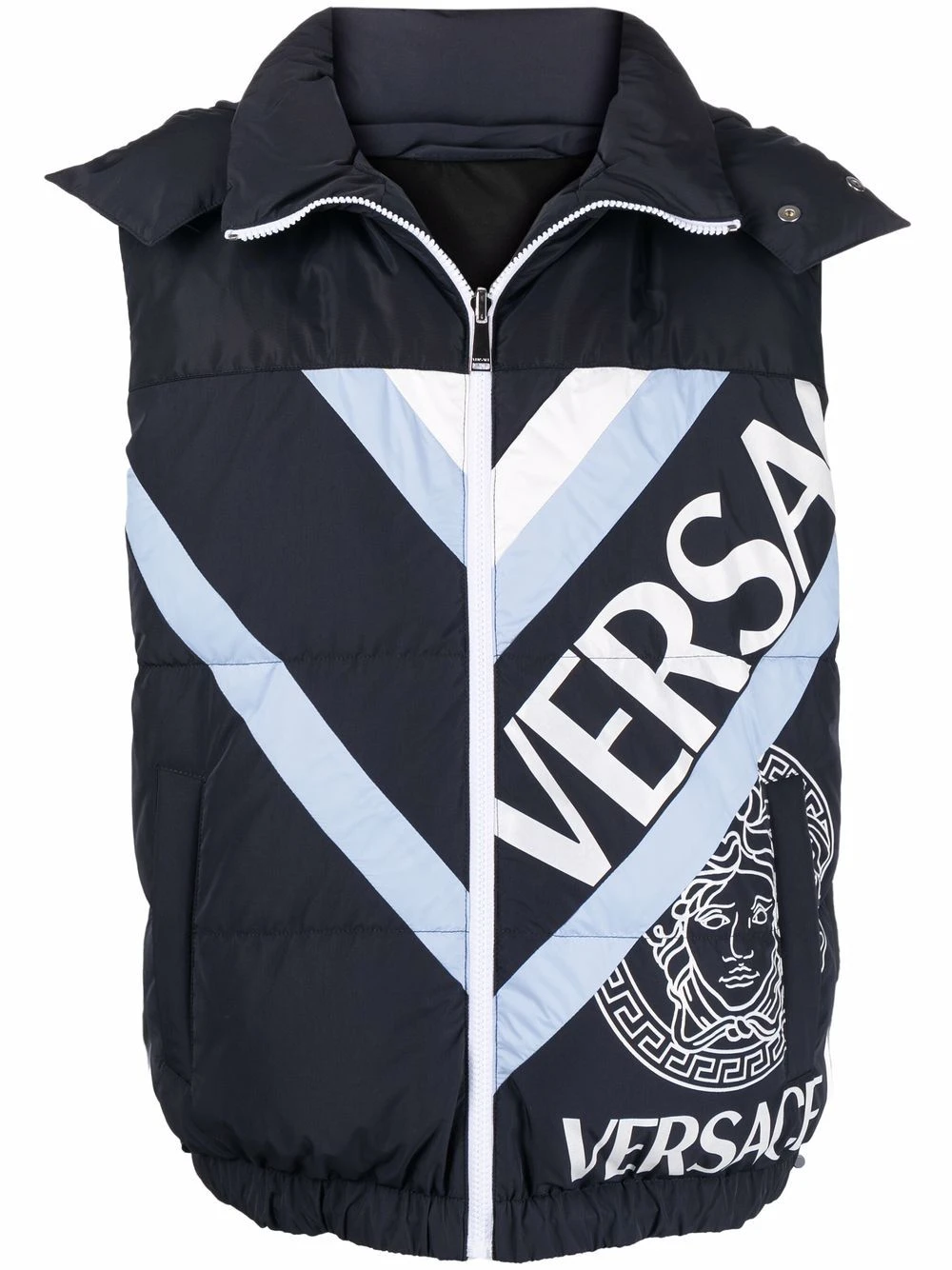 Versace Gilet matelassé à logo imprimé Prix Abordable gilets & vestons homme 3 Versace gilet matelassé à logo imprimé