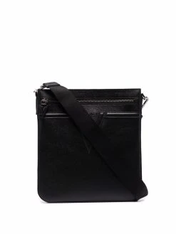 Versace sacoche en cuir à logo embossé