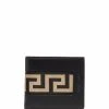 Versace portefeuille Greca pliant en cuir