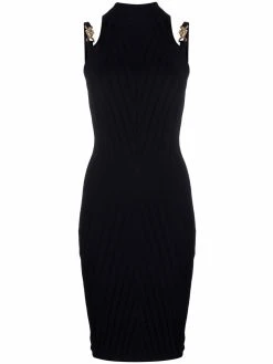 Versace robe mi-longue Medusa en maille nervurée