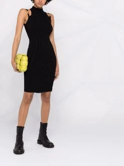 Versace robe mi-longue Medusa en maille nervurée