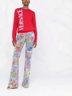 Versace pull en laine à logo imprimé