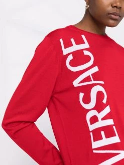 Versace pull en laine à logo imprimé