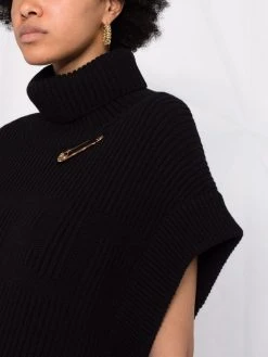 Versace cape Safety Pin en maille nervurée