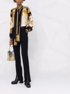 Versace chemise en soie à imprimé Barocco