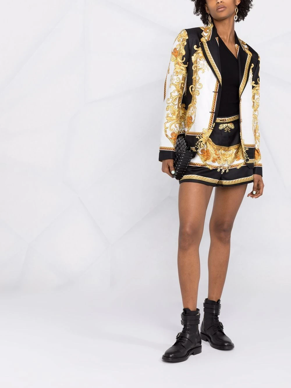 Versace Blazer en soie à imprimé Barocco Qualité Excellente blazers femme 4 Versace blazer en soie à imprimé Barocco