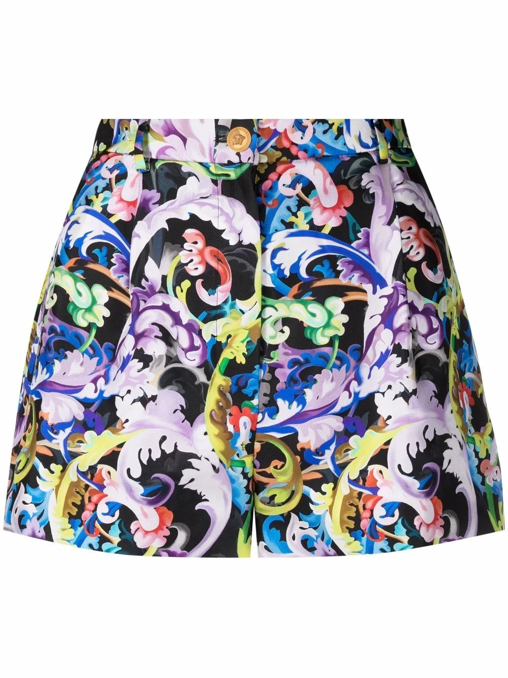 Versace Prix Dynamité Short en soie à imprimé Baroccoflage shorts courts femme 3 Versace short en soie à imprimé Baroccoflage