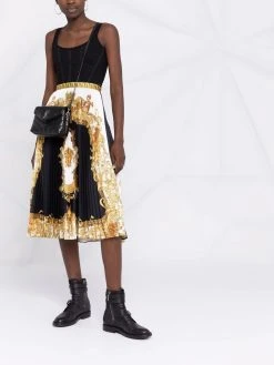 Versace jupe plissée à imprimé trompe l'œil
