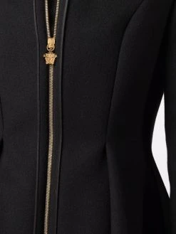 Versace manteau zippé à ourlet péplum